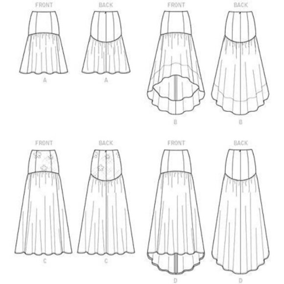 McCalls Sewing Pattern 7329 Skirt Various Length Misses Size 6-14 - Picture 3 of 7